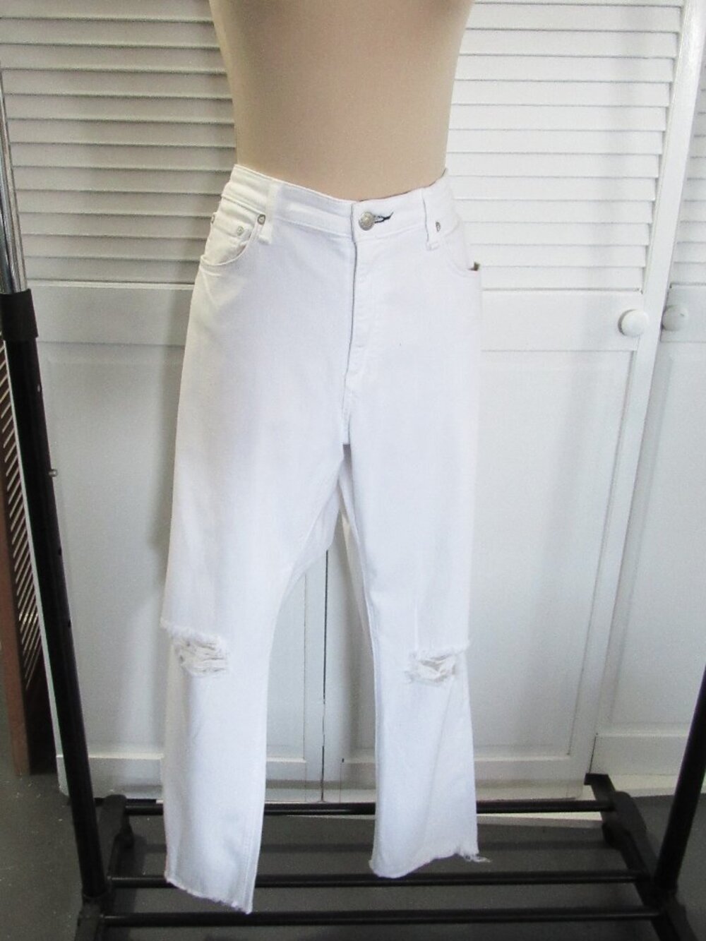 RAG & BONE WHITE SLIM FIT LOW RISE DRE BOYFRIEND JEANS, ANKLE LENGTH, org $238